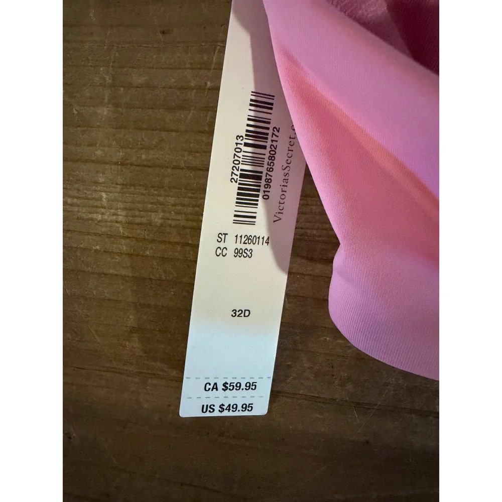 Victoria's Secret Swim Pink Removable Push-Up Bikini Top 32D NWT 11260114
